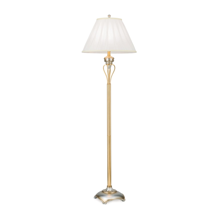 Candeeiro de chão TIZIA 1xE27/60W/230V branco/dourado/pátina