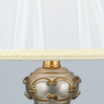 Candeeiro de chão TIZIA 1xE27/60W/230V branco/dourado/pátina