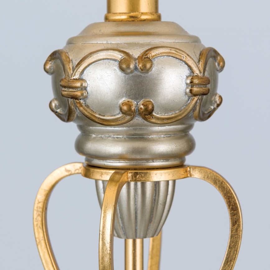 Candeeiro de chão TIZIA 1xE27/60W/230V branco/dourado/pátina