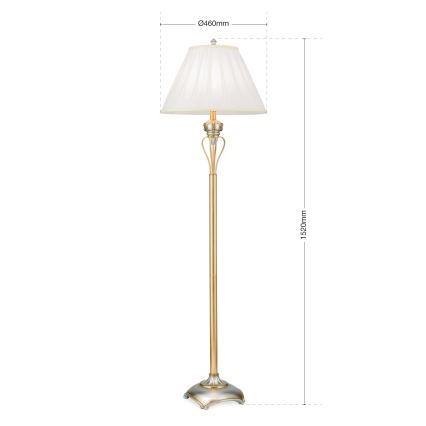 Candeeiro de chão TIZIA 1xE27/60W/230V branco/dourado/pátina