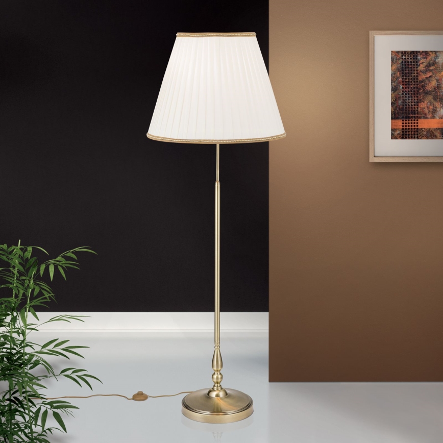 Candeeiro de chão TONIA 2xE27/60W/230V 154 cm branco/bronze