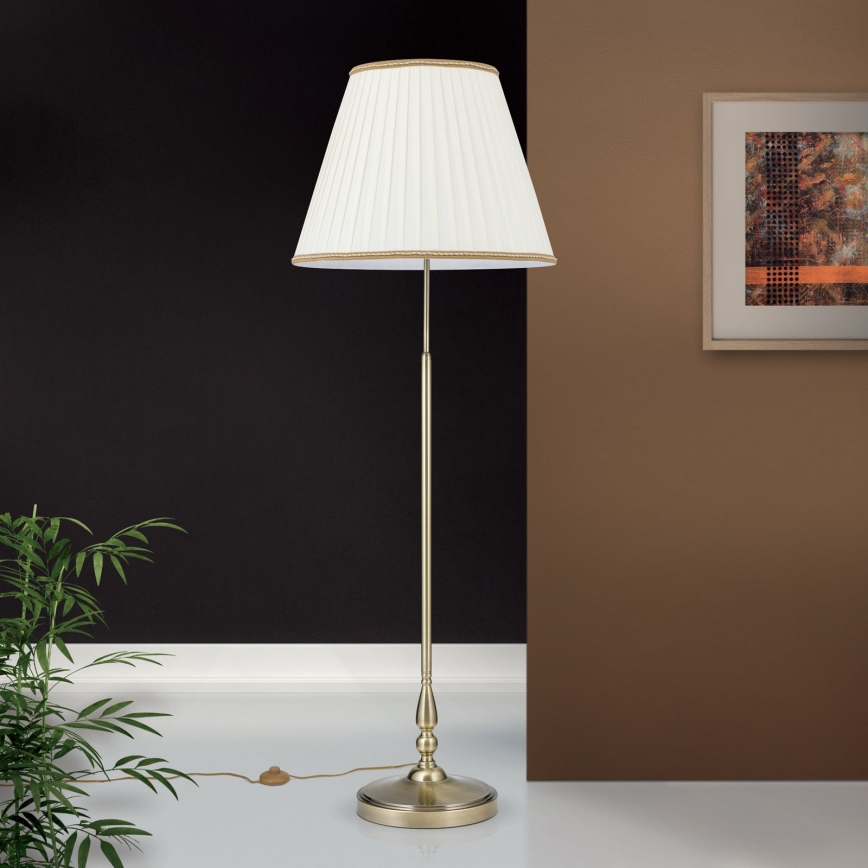 Candeeiro de chão TONIA 2xE27/60W/230V 154 cm branco/bronze