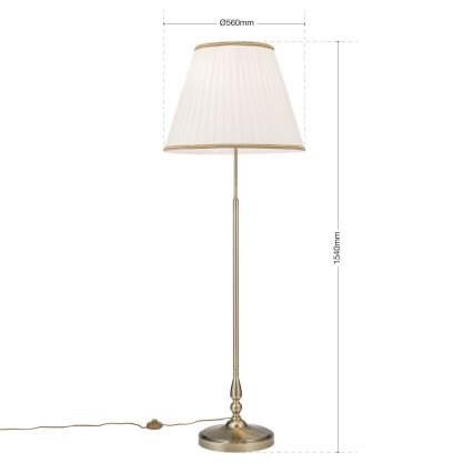 Candeeiro de chão TONIA 2xE27/60W/230V 154 cm branco/bronze