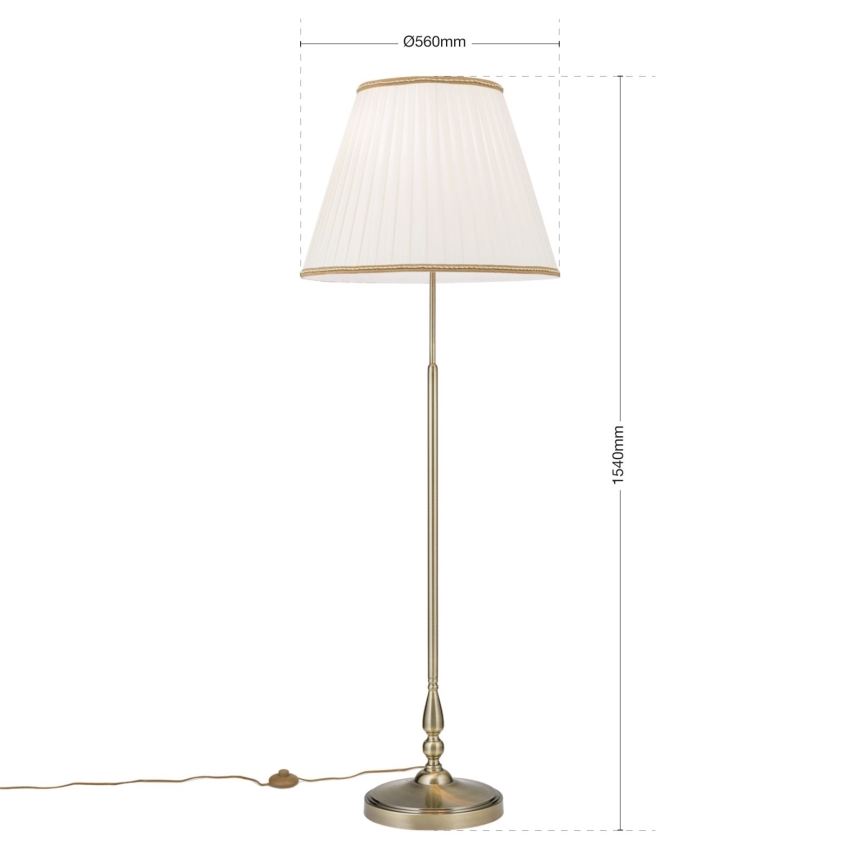 Candeeiro de chão TONIA 2xE27/60W/230V 154 cm branco/bronze