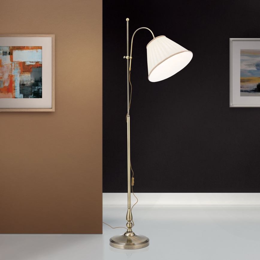 Candeeiro de chão TONIA 1xE27/60W/230V 183 cm branco/bronze