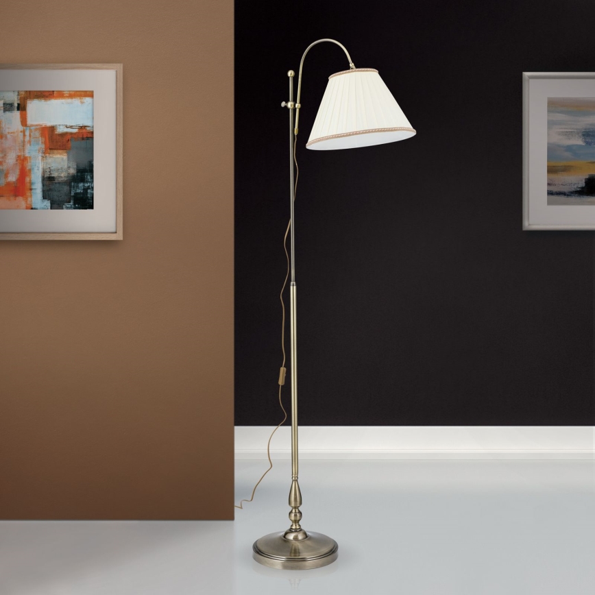 Candeeiro de chão TONIA 1xE27/60W/230V 183 cm branco/bronze
