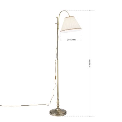Candeeiro de chão TONIA 1xE27/60W/230V 183 cm branco/bronze