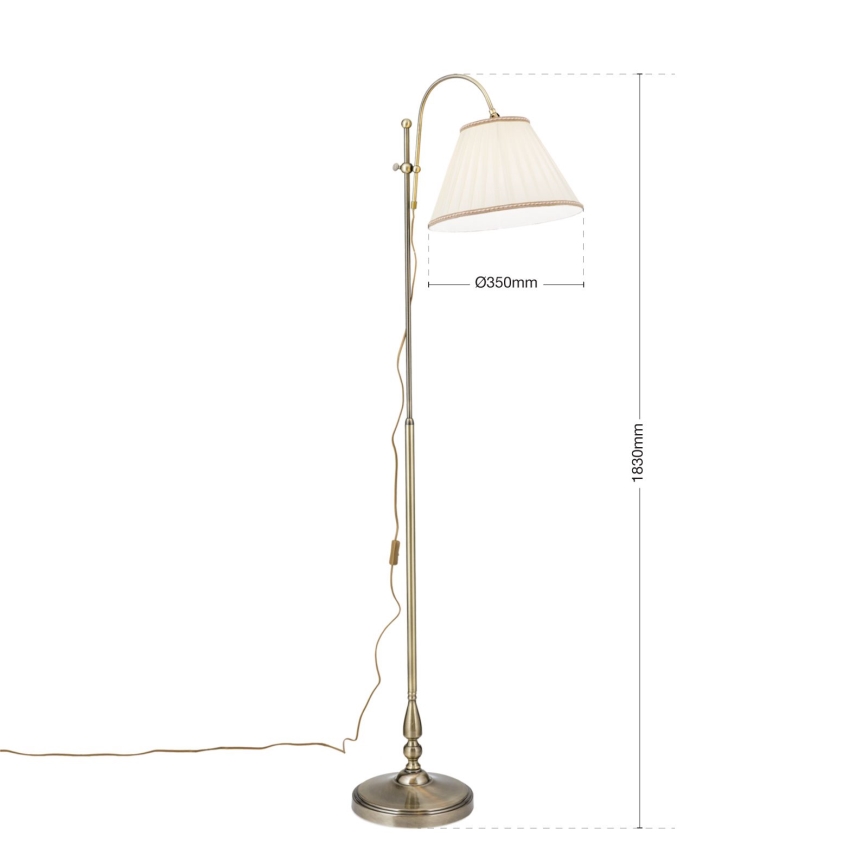 Candeeiro de chão TONIA 1xE27/60W/230V 183 cm branco/bronze