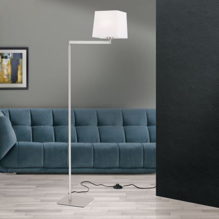 Candeeiro de chão CARLTON 1xE27/40W/230V branco/cromado mate