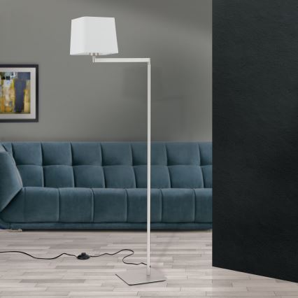 Candeeiro de chão CARLTON 1xE27/40W/230V branco/cromado mate