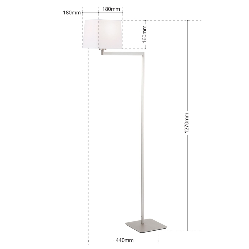 Candeeiro de chão CARLTON 1xE27/40W/230V branco/cromado mate