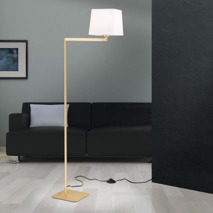 Candeeiro de chão CARLTON 1xE27/40W/230V branco/dourado
