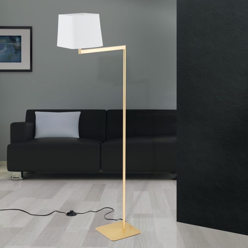Candeeiro de chão CARLTON 1xE27/40W/230V branco/dourado