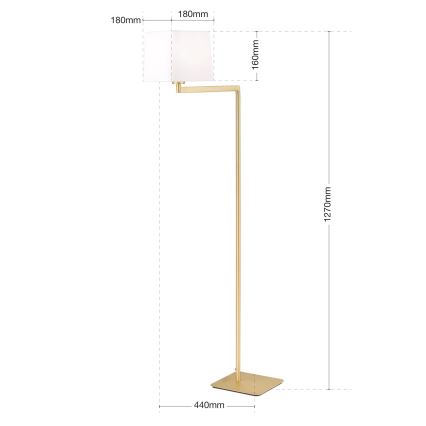 Candeeiro de chão CARLTON 1xE27/40W/230V branco/dourado
