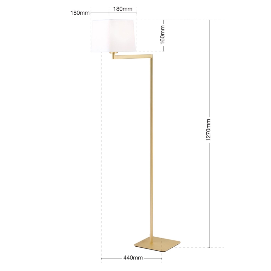 Candeeiro de chão CARLTON 1xE27/40W/230V branco/dourado