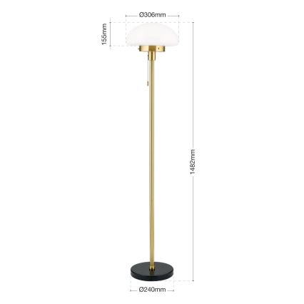 Candeeiro de chão SPARTA 1xE27/40W/230V dourado/preto