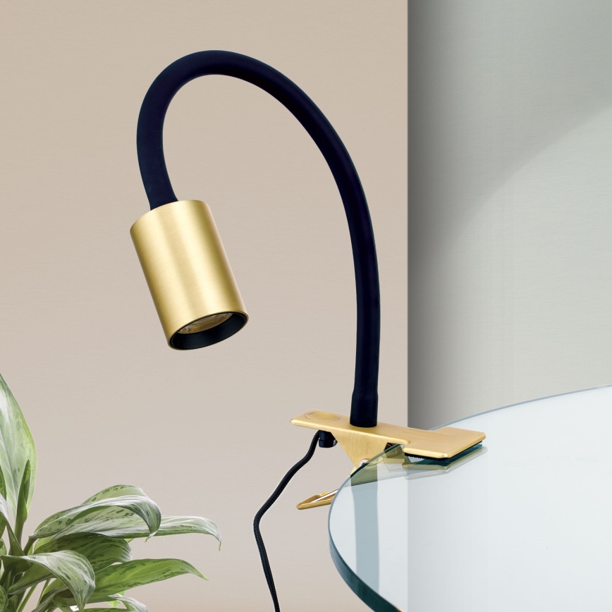 Candeeiro de mesa LED flexível com clipe KURT LED/5W/230V dourado