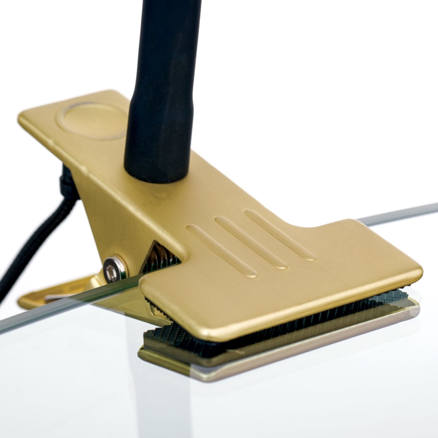 Candeeiro de mesa LED flexível com clipe KURT LED/5W/230V dourado