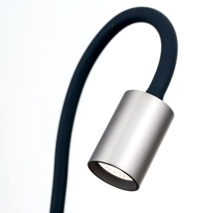 Candeeiro de mesa LED flexível com clipe KURT LED/5W/230V prateado