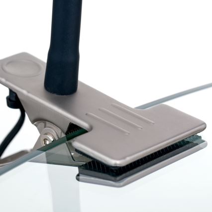 Candeeiro de mesa LED flexível com clipe KURT LED/5W/230V prateado