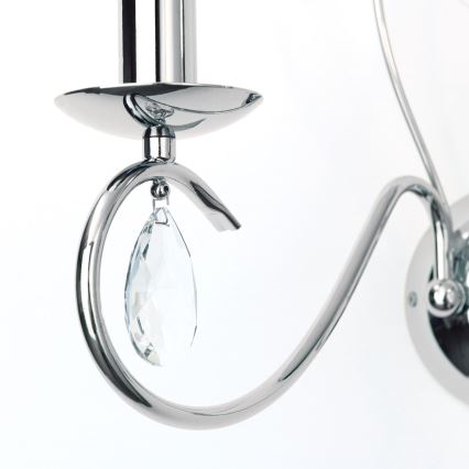 Iluminação de parede em cristal ALESSIA 2xE14/40W/230V cromado brilhante