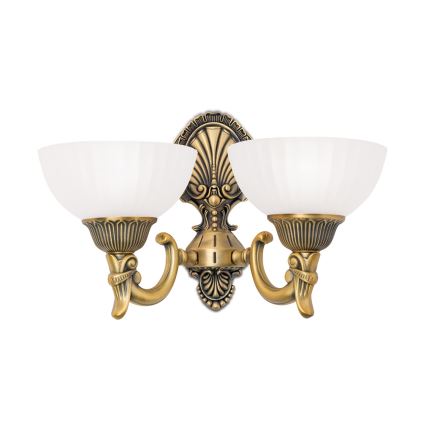Candeeiro de parede ROCCA 2xE27/60W/230V bronze/branco