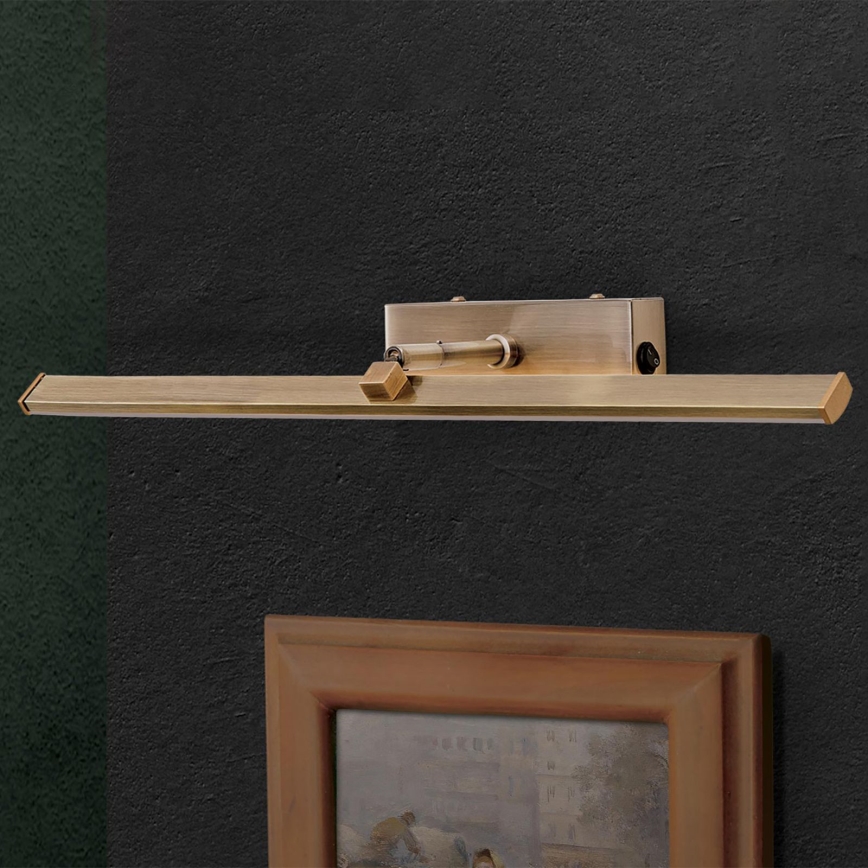Iluminação de ilustração LED PUBLIO LED/10W/230V 50 cm dourado/pátina