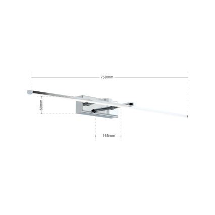 Iluminação de ilustração LED PUBLIO LED/15W/230V 75 cm cromado brilhante