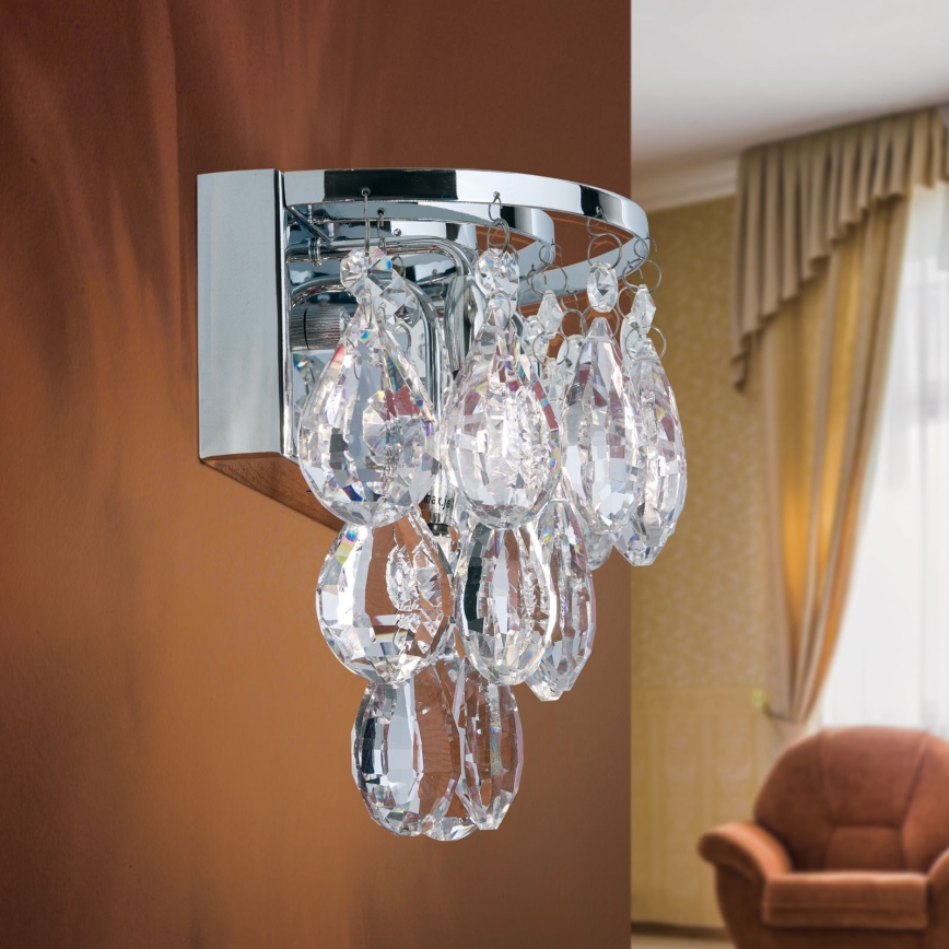 Iluminação de parede em cristal CELESTE 2xG9/40W/230V cromado brilhante