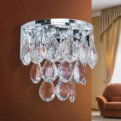 Iluminação de parede em cristal CELESTE 2xG9/40W/230V cromado brilhante