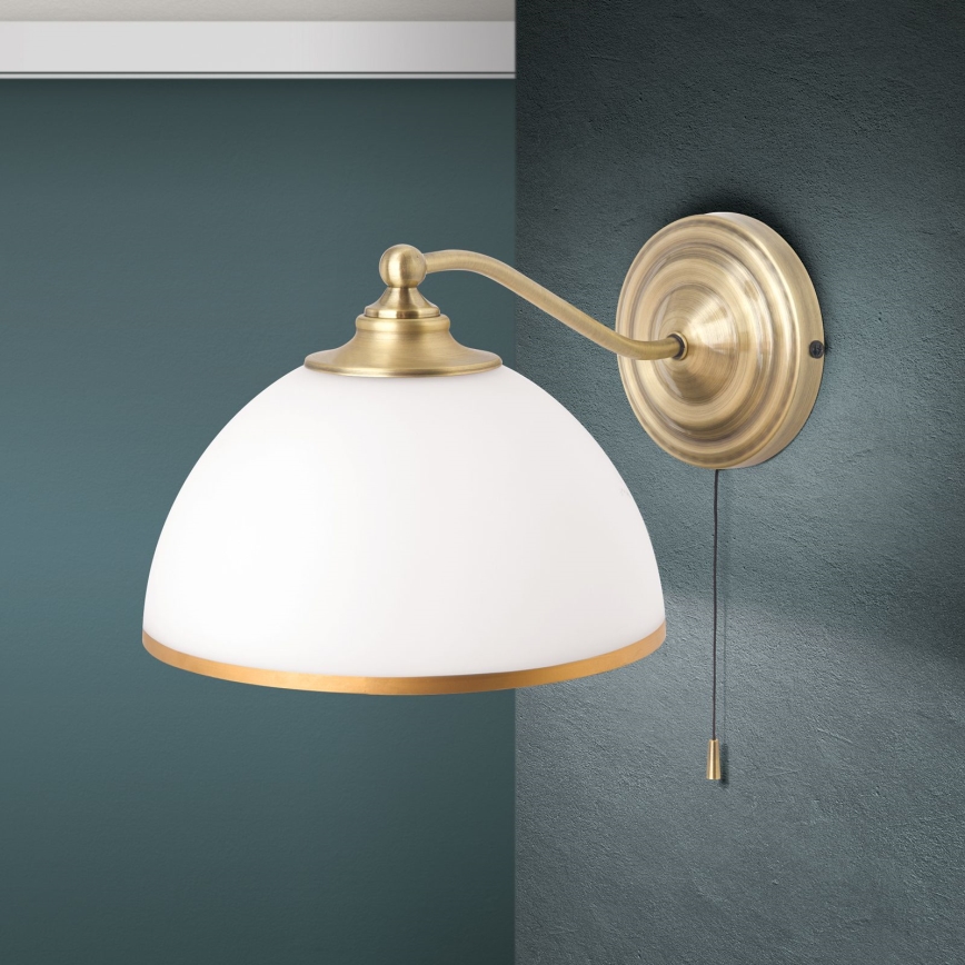 Candeeiro de parede OLD LAMP 1xE27/40W/230V branco/latão