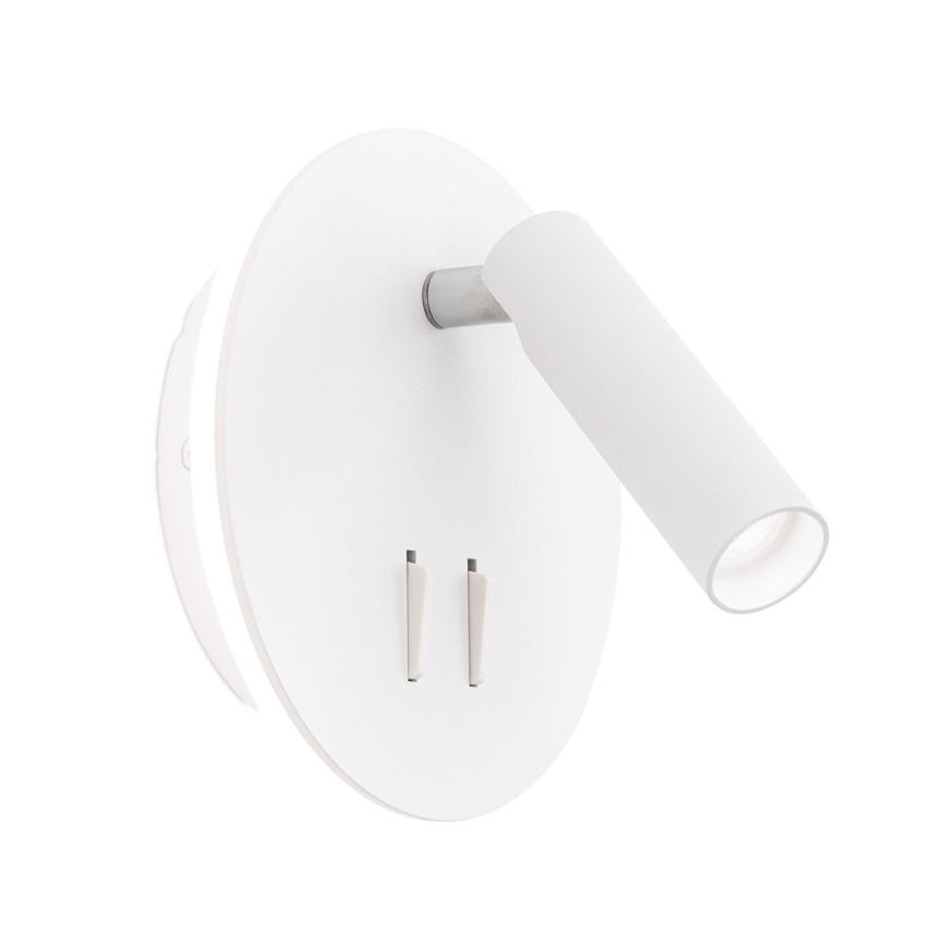 Foco de parede LED LENNY LED/6W/230V + LED/3W branco