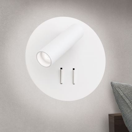 Foco de parede LED LENNY LED/6W/230V + LED/3W branco