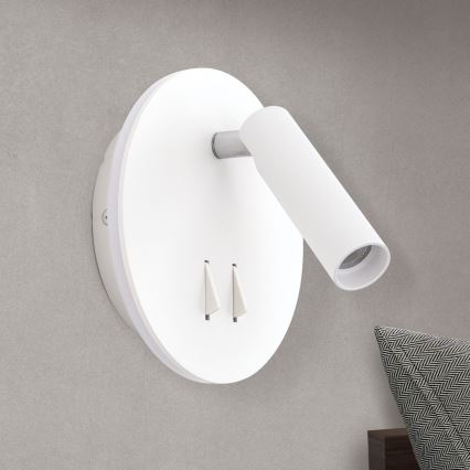 Foco de parede LED LENNY LED/6W/230V + LED/3W branco