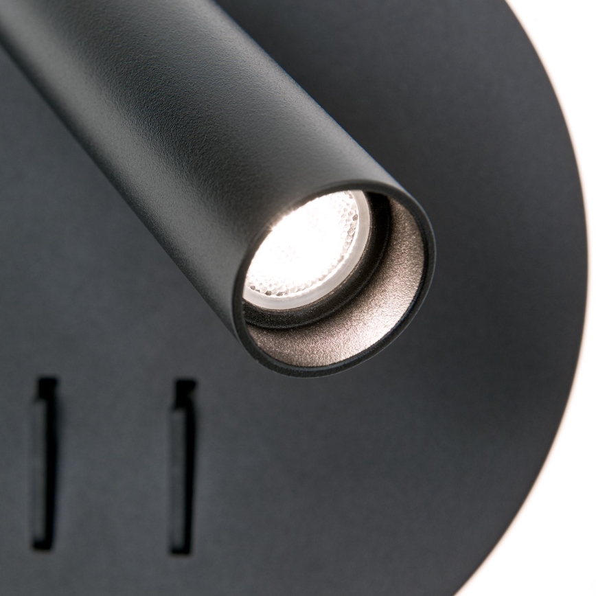 Foco de parede LED LENNY LED/6W/230V + LED/3W preto