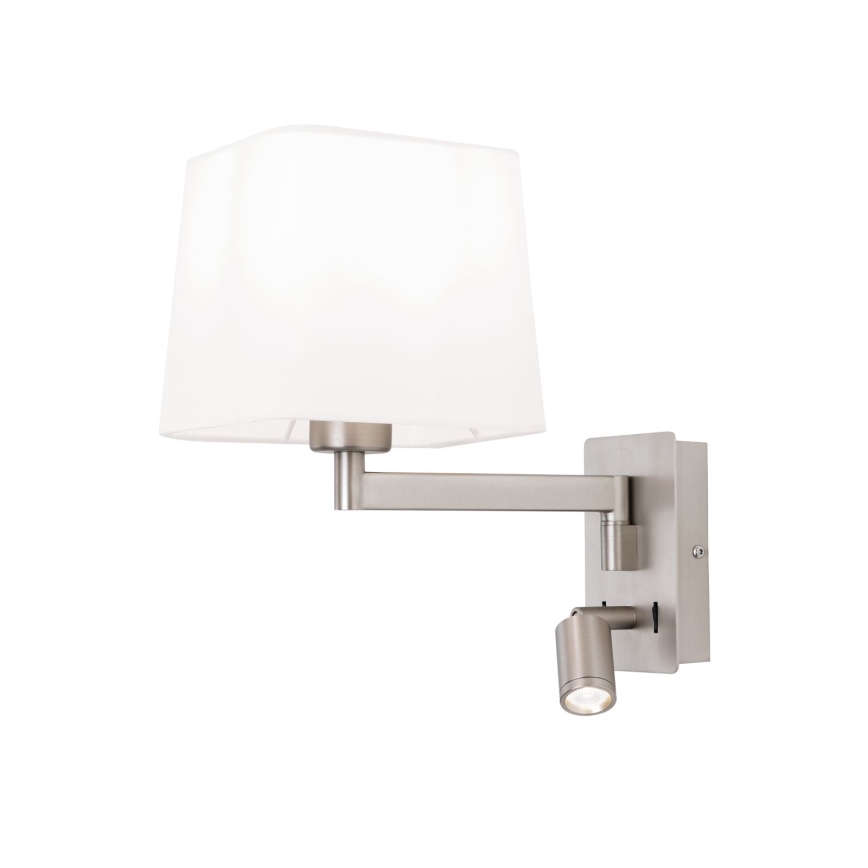 Candeeiro de parede LED CARLTON 1xE27/40W/230V + LED/3W branco/cromado mate
