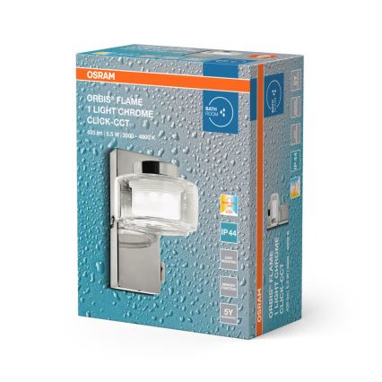 Osram - Aplique de parede LED para casa de banho ORBIS FLAME LED/5,5W/230V 3000/4000K IP44 cromado brilhante