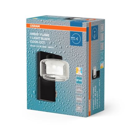 Osram - Aplique de parede para casa de banho LED ORBIS FLAME LED/5,5W/230V 3000/4000K IP44 preto