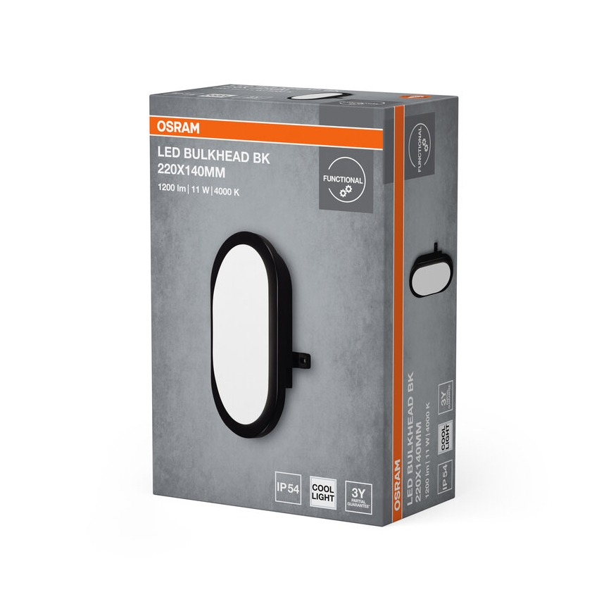 Osram - Aplique de parede LED para exterior BULKHEAD LED/11W/230V IP54 preto