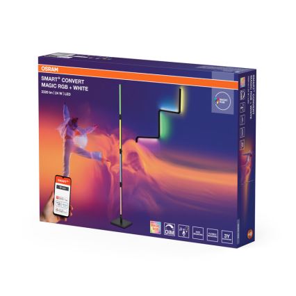 Osram - Candeeiro de pé LED RGBW dimerizável 2 em 1 SMART+ MAGIC LED/24W/230V Wi-Fi