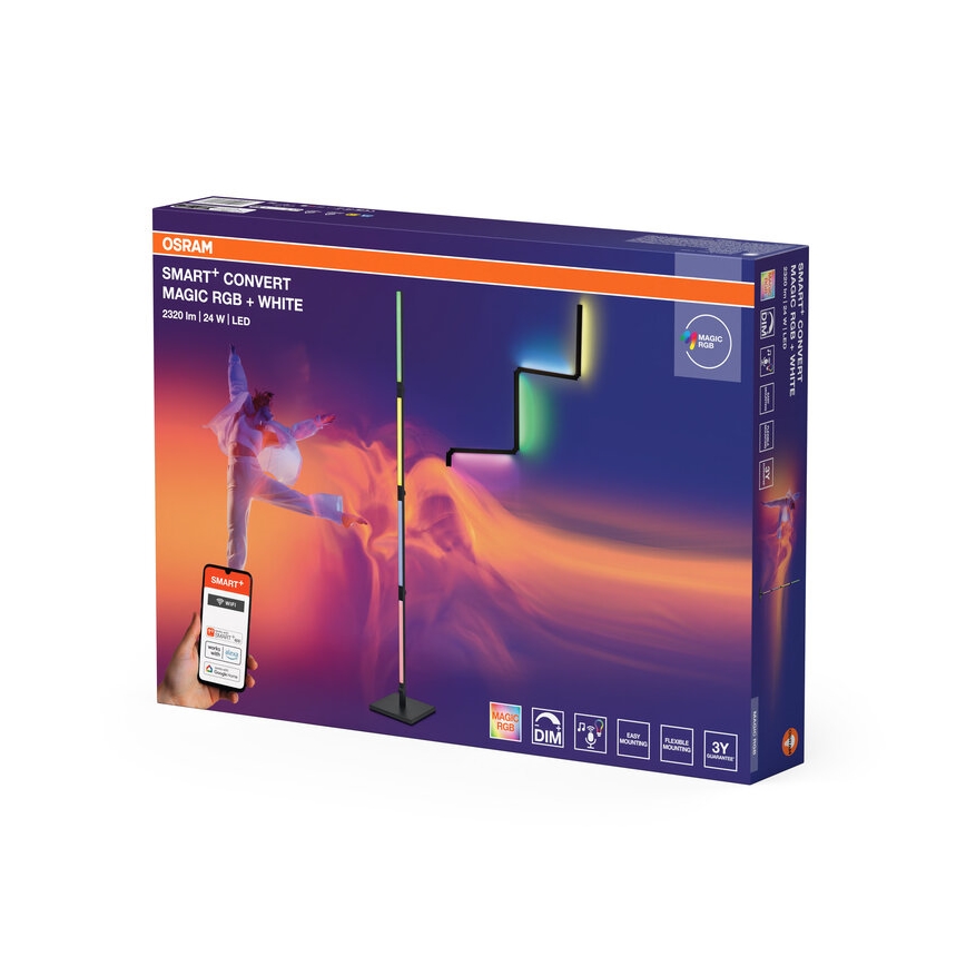 Osram - Candeeiro de pé LED RGBW dimerizável 2 em 1 SMART+ MAGIC LED/24W/230V Wi-Fi