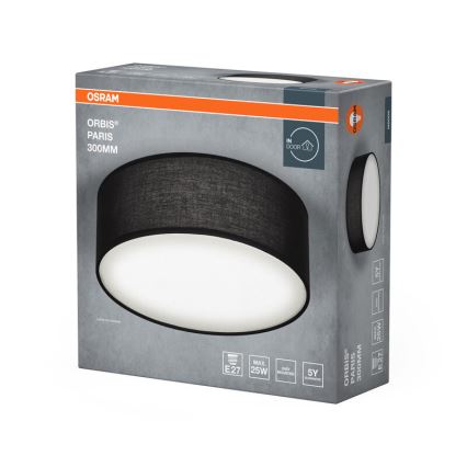 Osram - Candeeiro de tecto ORBIS PARIS 1xE27/25W/230V Ø 30 cm preto
