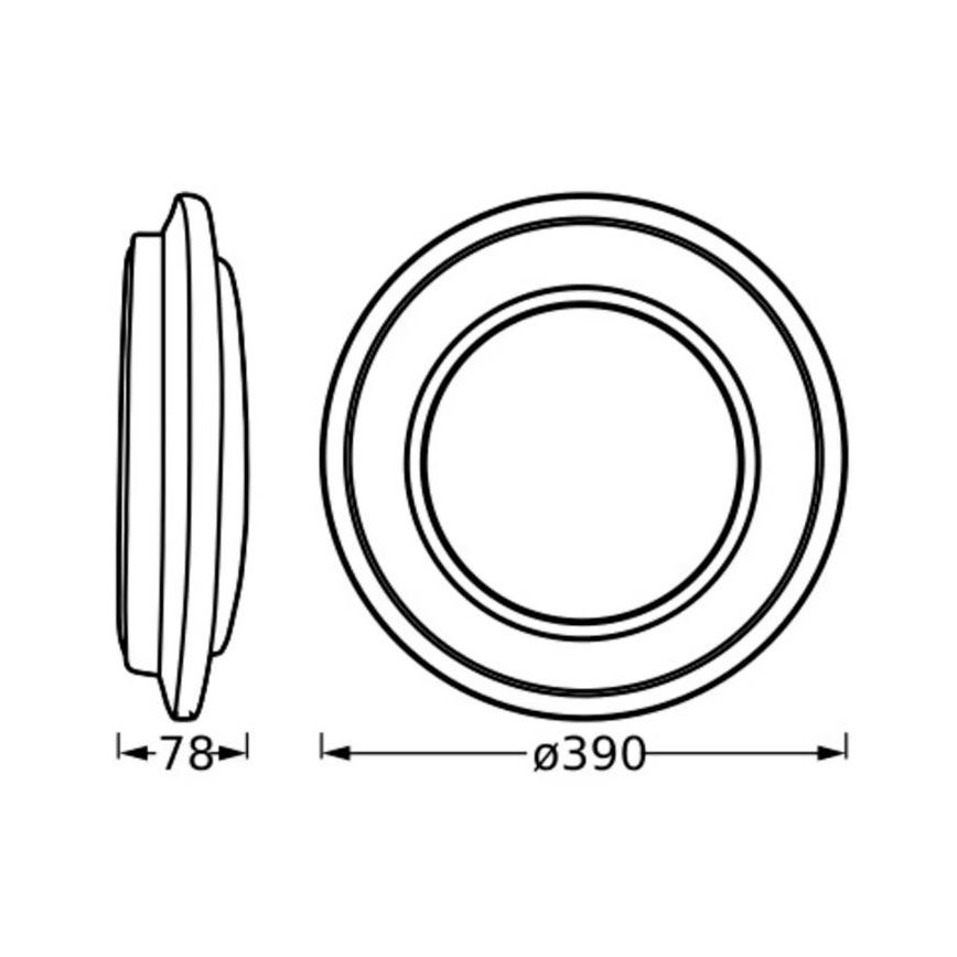 Osram - Candeeiro de teto LED ORBIS BERLIN LED/24W/230V Ø 39 cm preto