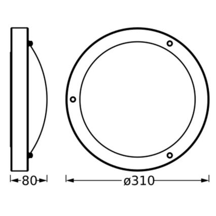 Osram - Candeeiro de tecto para casa de banho BATHROOM CLASSIC 1xE27/15W/230V diâmetro 31 cm IP44