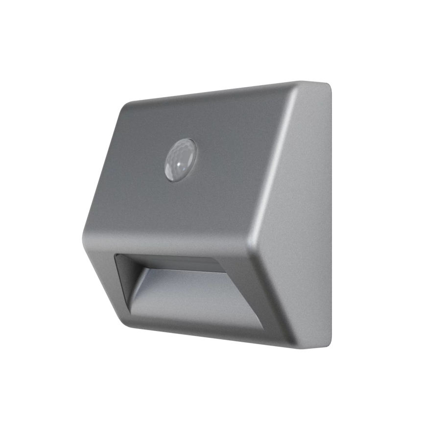 Osram - Luminária de escada LED com sensor NIGHTLUX LED/0,25W/3xAAA IP54 prateada
