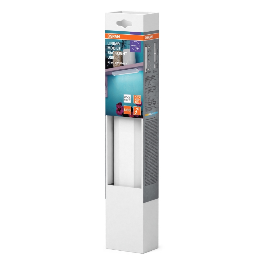 Osram - Candeeiro LED sob armário com sensor MOBILE LED/1W/3,7V 500 mAh 20 cm