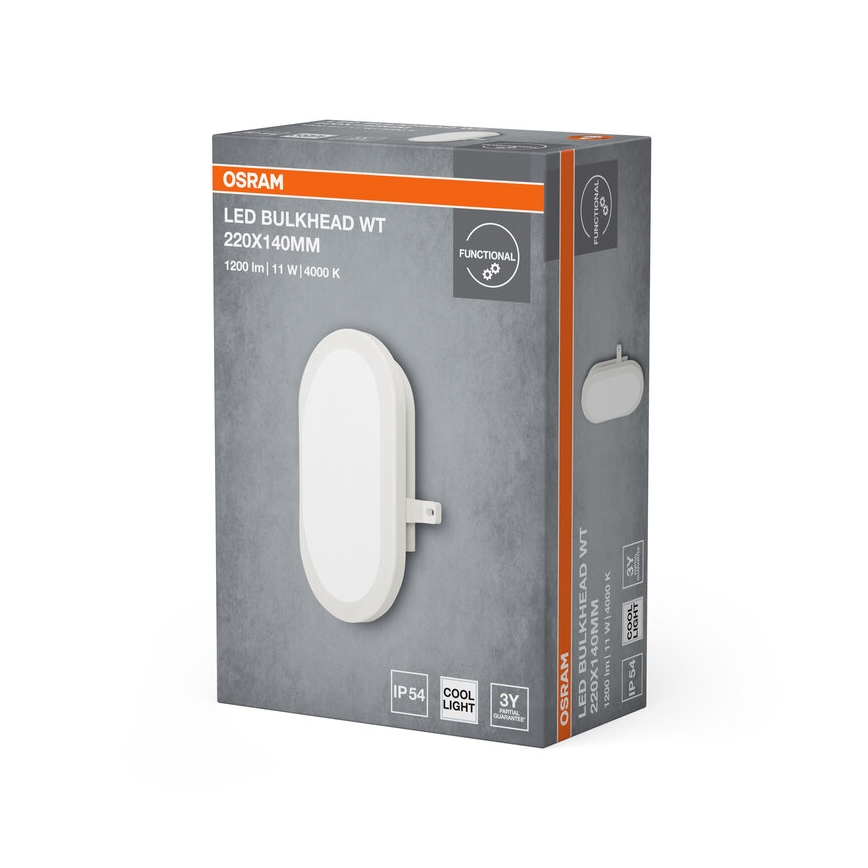 Osram - Luminária de parede LED para exterior BULKHEAD LED/11W/230V IP54 branca