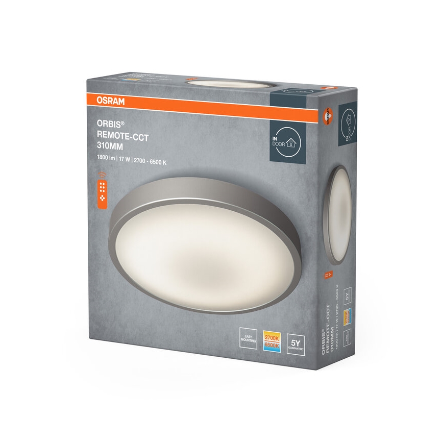 Osram - Plafon de teto LED dimerizável ORBIS LED/17W/230V 2700–6500 K Ø 31 cm + comando remoto