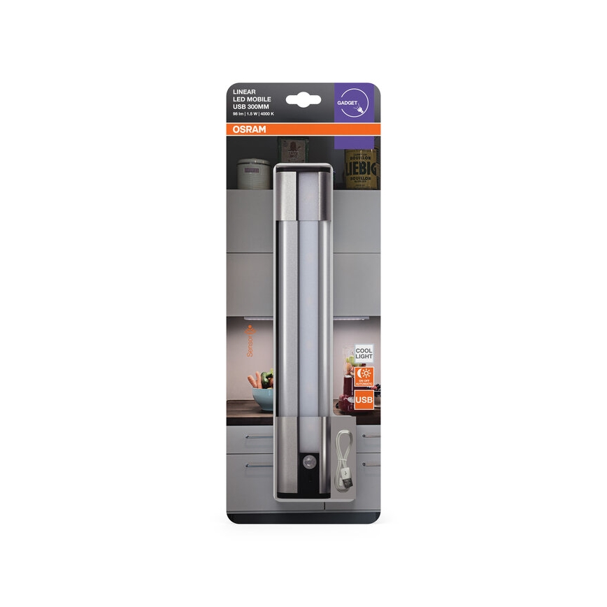 Osram - Luminária LED para instalação sob móveis com sensor MOBILE LED/1,5W/3,7V 1800 mAh
