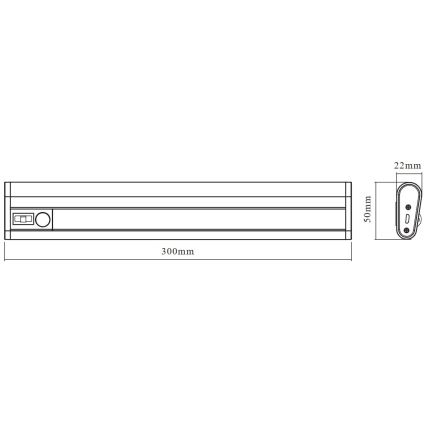 Osram - Luminária LED para instalação sob móveis com sensor MOBILE LED/1,5W/3,7V 1800 mAh